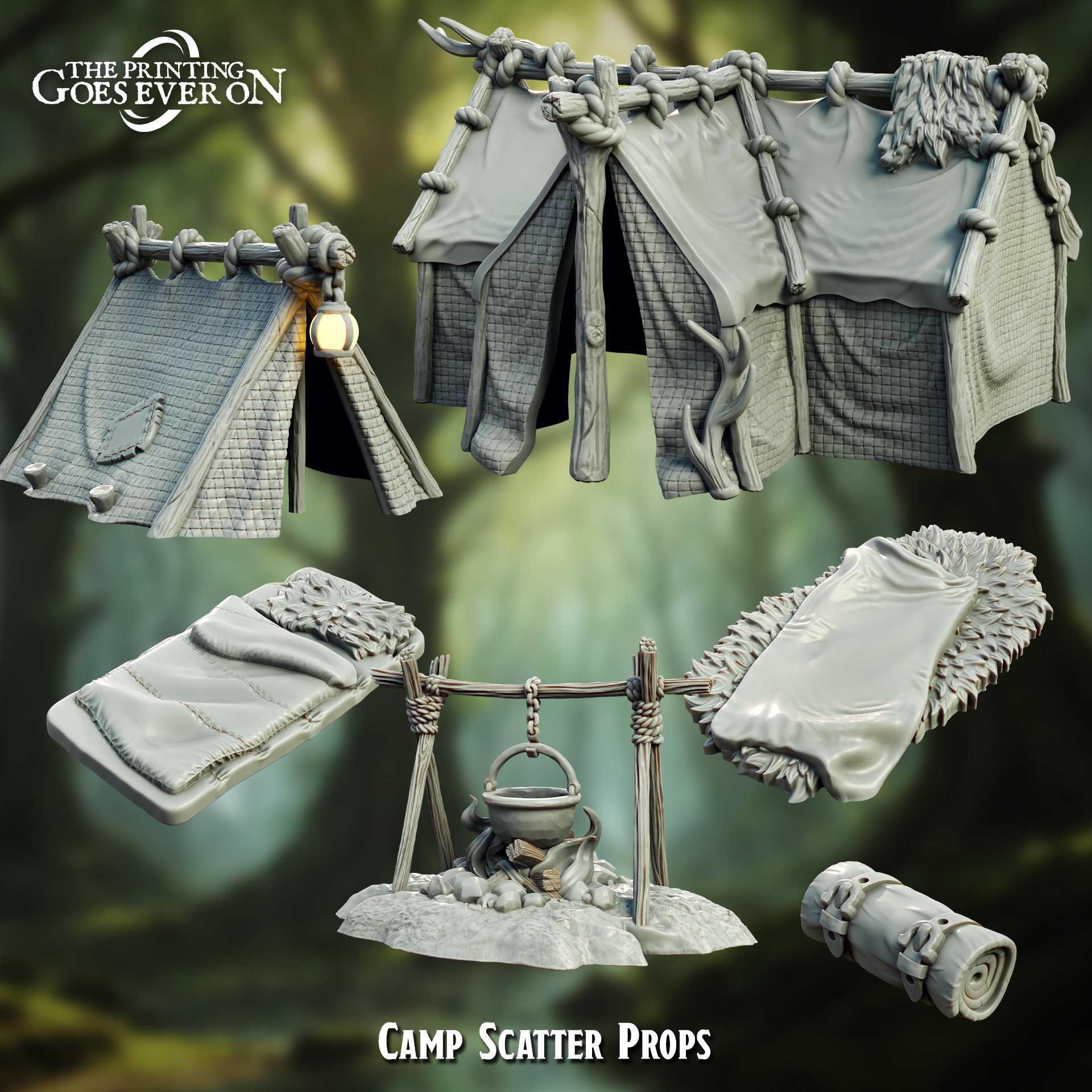 Camp Terrain Props Set - Presupported